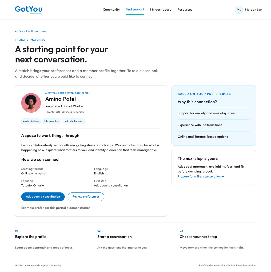 GotYou: Make the next step feel more approachable