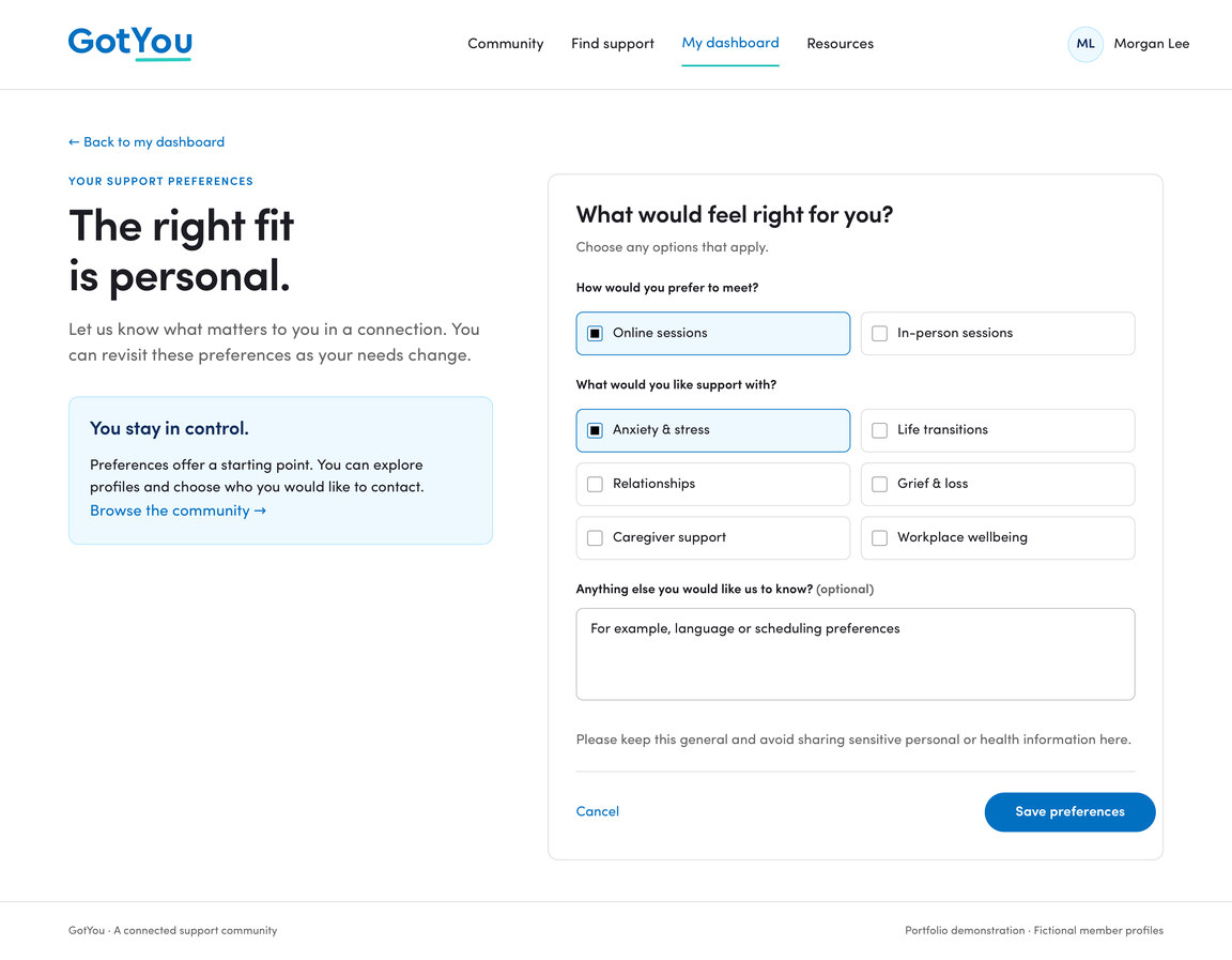 GotYou: Put personal preferences first