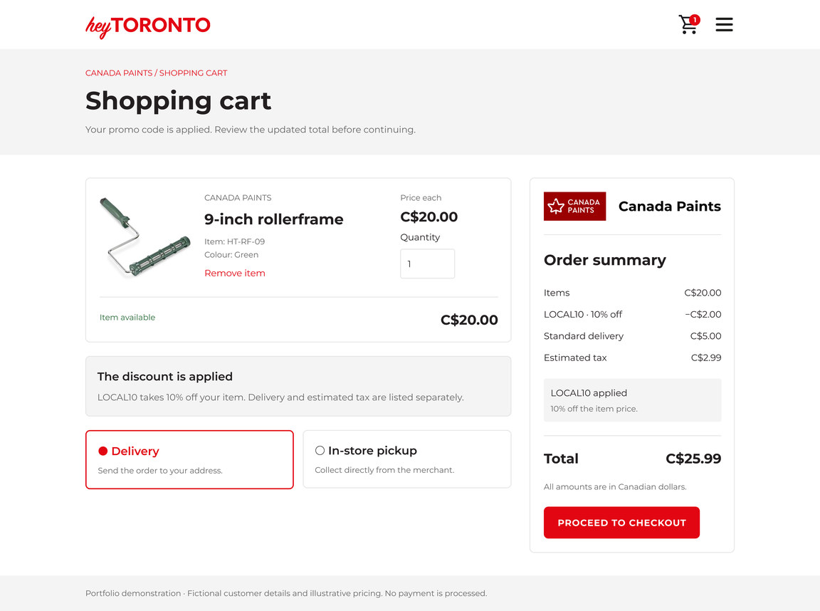 heyToronto: Show the consequence of a successful correction