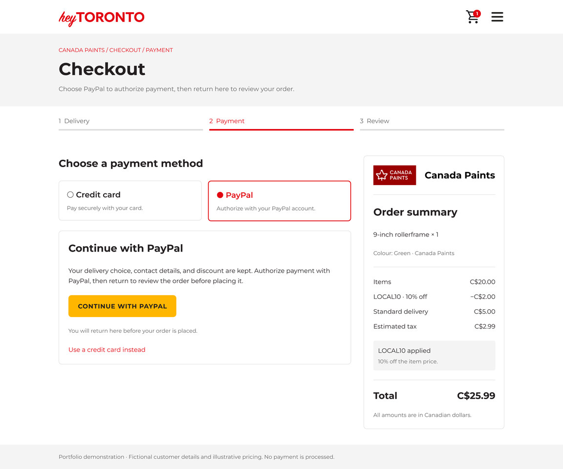 heyToronto: A different payment route keeps the same order