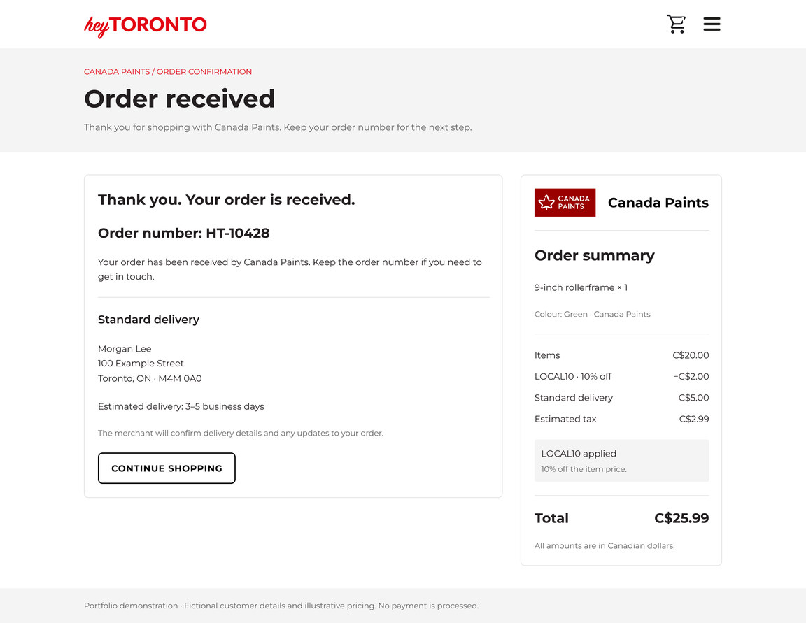 heyToronto: Give the customer a clear stopping point