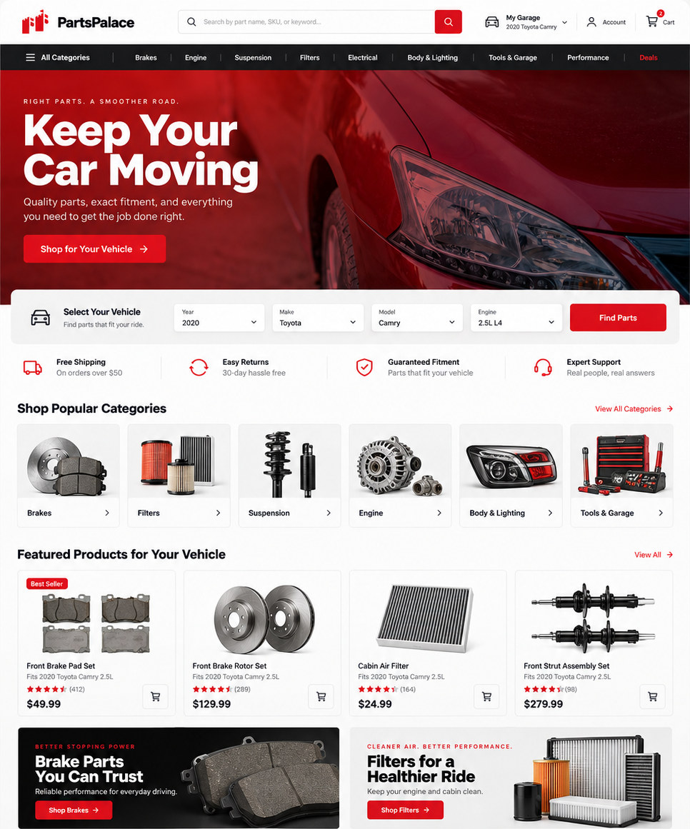PartsPalace: Turn vehicle details into a starting point